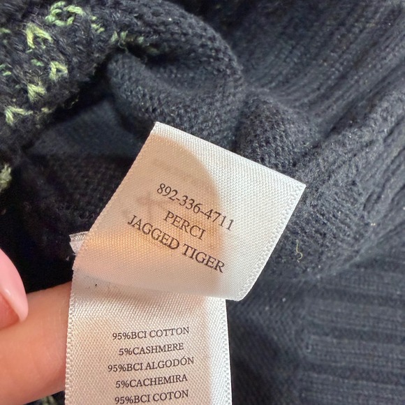 Rails Perci Leopard Sweater XXS Black Cotton Cashmere Jagged Tiger Colorful - Picture 7 of 8